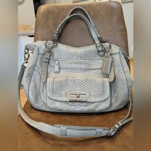 Coach Pinnacle Python embossed Laila in Taupe GUC snake skin satchel